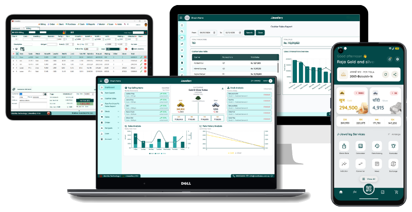 J-Jewellery on a tablet, laptop, desktop monitor and phone
